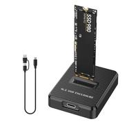 SHUBEIEUMI Boîtier SSD M.2 NVMe/SATA, Boîtier NVMe Adaptateur SSD M2 USB 3.1 USB-C Boîtier Disque pour M.2 PCIe NVME M-Key/M+B Key 2230/2242/2260/2280, sans Outils, Noir