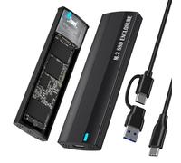 SHUBEIEUMI Boîtier SSD M.2 NVME, USB 3.1 Gen 2 10Gbps Boîtier Disque Dur SSD M.2 NVME SATA pour 2230/2242/2260/2280/NVME M-Key(B+M Key), SATA B+M Key, Noir