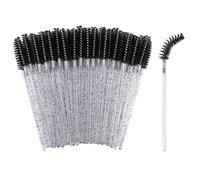 SHUBEIEUMI Brosses à Cils Jetables, 50PCS Pinceaux à Cils Jetables, Brosse à Sourcils, Outil de Maquillage Mascara, Applicateur Poignée en Cristal (Noir)