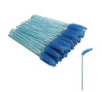 SHUBEIEUMI Brosses à Cils Jetables, 50PCS Pinceaux à Cils Jetables, Brosse à Sourcils, Outil de Maquillage Mascara, Applicateur Poignée en Cristal (Bleu)