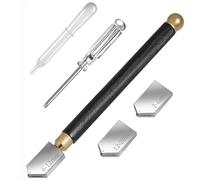 SHUBEIEUMI Coupe Verre Diamant Professionnel, Tête de Coupe 2 à 20 mm, Outil de Coupe de Verre avec 3 Têtes de Coupe Templaçables pour Verre/Carreaux/Miroir/Mosaïque