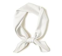 SHUBEIEUMI Foulard Carré Femmes, Foulards en Soie pour Femme, Hijab Foulard à Enfiler, Carré de Soie 70x70cm, Accessoire de Cheveux en Satin Élégant (Blanc)