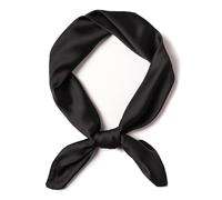 SHUBEIEUMI Foulard Carré Femmes, Foulards en Soie pour Femme, Hijab Foulard à Enfiler, Carré de Soie 70x70cm, Accessoire de Cheveux en Satin Élégant (Noir)