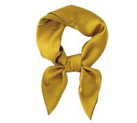 SHUBEIEUMI Foulard Carré Femmes, Foulards en Soie pour Femme, Hijab Foulard à Enfiler, Carré de Soie 70x70cm, Accessoire de Cheveux en Satin Élégant(Jaune)