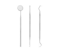 SHUBEIEUMI Lot de 3 outils Kits dentaires Kit d'hygiène Dents De Chien de blanchiment de cure-dents pour avec miroir de dentiste nettoyage des dents tartre