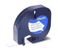SHUBEIEUMI Ruban pour Étiqueteuse Compatible pour Dymo LetraTag 91331 91201 91221 Ruban Plastique 12mm x 4m Noir sur Blanc, for LT-100H LT-100T XR LT-110T 200B Label Printers