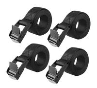 SHUBEIEUMI Sangle Arrimage, 4 Pièces Sangle d'Arrimage avec Boucle de Serrage en Alliage de Zinc, 2X100cm, Sangle à Cliquet de Réglable Tension, pour Moto, Voiture, Porte Vélo (Black)