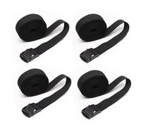 SHUBEIEUMI Sangle Arrimage, 4 Pièces Sangle d'Arrimage avec Boucle de Serrage en Alliage de Zinc, 2X150cm, Sangle à Cliquet de Réglable Tension, pour Moto, Voiture, Porte Vélo (Black)