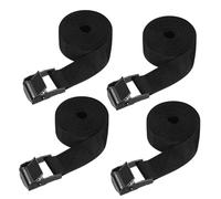 SHUBEIEUMI Sangle Arrimage, 4 Pièces Sangle d'Arrimage avec Boucle de Serrage en Alliage de Zinc, 2X200cm, Sangle à Cliquet de Réglable Tension, pour Moto, Voiture, Porte Vélo (Black)