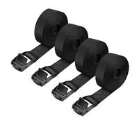 SHUBEIEUMI Sangle Arrimage, 4 Pièces Sangle d'Arrimage avec Boucle de Serrage en Alliage de Zinc, 2X300cm, Sangle à Cliquet de Réglable Tension, pour Moto, Voiture, Porte Vélo (Black)
