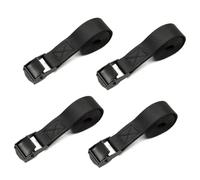 SHUBEIEUMI Sangle Arrimage, 4 Pièces Sangle d'Arrimage avec Boucle de Serrage en Alliage de Zinc, Sangle à Cliquet de Réglable Tension, pour Moto, Voiture, Porte Vélo (Black)