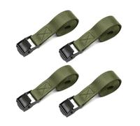 SHUBEIEUMI Sangle Arrimage, 4 Pièces Sangle d'Arrimage avec Boucle de Serrage en Alliage de Zinc, Sangle à Cliquet de Réglable Tension, pour Moto, Voiture, Porte Vélo (Vert Kaki)