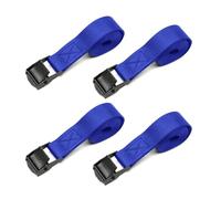 SHUBEIEUMI Sangle Arrimage, 4 Pièces Sangle d'Arrimage avec Boucle de Serrage en Alliage de Zinc, Sangle à Cliquet de Réglable Tension, pour Moto, Voiture, Porte Vélo (Bleu)
