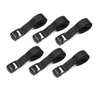 SHUBEIEUMI Sangle Arrimage, 6 Pièces Sangle d'Arrimage avec Boucle de Serrage en Alliage de Zinc, 2X50cm, Sangle à Cliquet de Réglable Tension, pour Moto, Voiture, Porte Vélo (Black)