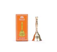 Shubhkart Ghanti en laiton massif pour Pooja | Cloche Puja de 8,9 cm pour temple | Cloche à main pour décoration d'événements, ligne alimentaire, alarme, jingles, sonnerie et cloche de service (taille