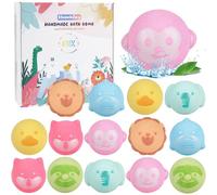 SHUCHING 14 PCS Bombes de Bain Enfants avec Jouets, Animaux Boules de Bain Enfants, Bio Naturel Pour Garcons Filles Halloween Noël Anniversaire