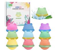 SHUCHING 9 PCS Grand Bombes de Bain Enfants avec Jouets, Grenouilles Boules de Bain Enfants avec Surprise, Bio Naturel Pour Garcons Filles Halloween Noël Anniversaire