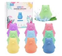 SHUCHING 9 PCS Grand Bombes de Bain Enfants avec Jouets, Ours Polaire Boules de Bain Enfants avec Surprise, Bio Naturel Pour Garcons Filles Halloween Noël Anniversaire
