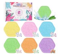 SHUCHING Bombes de Bain Enfants, 6 Boules de Bain avec Jouets Surprise Licornes, Bain Moussant Bebe Naturel pour Garçons et Filles, Coffret Cadeau Pour Pâques Halloween Noël Anniversaire