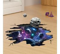 SHUCHING Stickers Muraux Galaxies 3D Grandes, Autocollant Mural Espace Planètes et Météorites, Décoration Murale pour Chambre Enfants Garçon