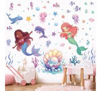 SHUCHING Stickers Muraux Sirène, Sticker Mural Princesse, Décoration Murale Chambre Enfants Fille