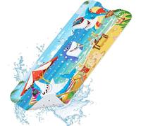 SHUCHING Tapis de Bain Antidérapant pour Enfants, Tapis Antidérapant Baignoire Bebe 100 X 40 cm, Tapis de Douche, 100% sans BPA et Lavable en Machine (Requin)