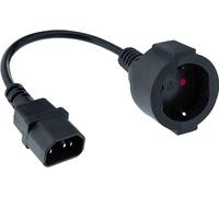 Shucko 25cm 100% Copper AWG18 C14 Male to CEE7 Female Connector Power Adapter Cable for SAIS Black