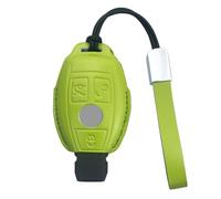 ShuDay Coque de clé compatible avec Mercedes Benz CLS CLK AMG CLK GLC GLK GLE GLS ML SL SLK A C E R S G Class Support en cuir Protection intérieure de voiture Accessoires (vert)