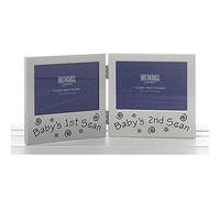 Shudehill Cadre photo double 12,7 x 7,6 cm pour échographie de bébé 1ère et 2ème échographie Argent satiné 72219, Taille 12,7 x 8,9 cm