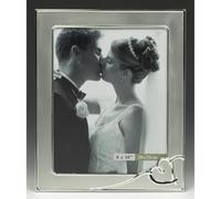 Shudehill Giftware Cadre de mariage en forme de cœur noir et argenté 20,3 x 25,