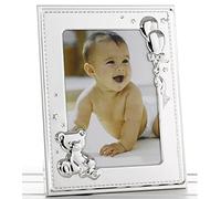 Shudehill Giftware Cadre photo avec ours en peluche et ballons en relief - Argent - Pour photo de 12,7 x 17,8 cm