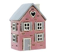 Shudehill Giftware Céramique Village Pottery Pink Shutter House Photophore, Beau Cadeau de Pendaison de crémaillère, Ornement de Maison, Bougeoir