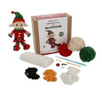 Shudehill Giftware Kit de crochet créatif de Noël, parfait pour l'apprentissage ou les crocheteurs expérimentés - pingouin, bonhomme de neige, Père Noël et plus encore (elf)