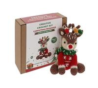 Shudehill Giftware Kit de crochet créatif pour adultes - Kit de bricolage de rennes de Noël, parfait pour les débutants, comprend tous les matériaux et instructions (français non garanti) pour un