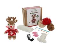 Shudehill Giftware Kits de crochet créatifs de Noël, parfaits pour l'apprentissage ou les crocheteurs expérimentés - pingouin, bonhomme de neige, Père Noël et plus encore (renne)