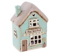 Shudehill Giftware Village Bougies chauffe-plat en céramique, magasin de maison et de fleurs, maison aux larmes, antiquités et anciennes boulangerie et magasin de bonbons, tous peints à la main