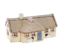 Shudehill Giftware Village Pottery Bougeoir en céramique Collection House Croft Houses - Rouge, chaume, Paille, Bleu Marine, Ardoise, crème ou Gris (Paille de chaume)
