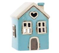 Shudehill Giftware Village Pottery Mini Bougie Chauffe-Plat en céramique avec cœur en céramique Aqua, 331030