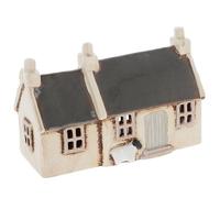 Shudehill Giftware Village Pottery Photophore en céramique Collection House Croft Houses - Rouge, chaume, Paille, Bleu Marine, Ardoise, crème ou Gris (Toit en Ardoise)