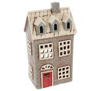 Shudehill Giftware Village Pottery Photophore en céramique Maisons de Briques Gris Neutre Collection Château carrelé, Lilas ou Dormer House (Brick Dormer)