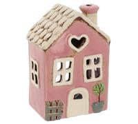 Shudehill Giftware Village Pottery Photophore en céramique Motif Maison Florale Rose cœur