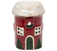 Shudehill Giftware Village Pottery Photophore Rond en céramique pour Cire Fondue et Huile Rouge