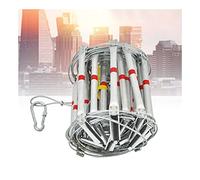 SHUDONGDEN Échelle D'évacuation Échelle en Câble d'acier Résistant Au Feu en Métal Ignifuge avec Crochets, Échelle Souple en Fil d'acier Allié À L'aluminium,3m/9.84ft