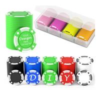 Shueewago Lot de 100 jetons personnalisés, imprimés en couleur avec votre logo, image ou texte, jetons de poker de 37 mm lourds 2,7 g pour bar, boîte de cartes ou club de golf (vert)