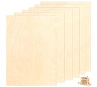 SHUESS Lot de 6 panneaux de bois de tilleul non traité, contreplaqué, 420 x 300 x 6 mm, panneaux de bois pour travaux manuels, contreplaqué de 2 mm, panneau de particules pour bricolage, modélisme,