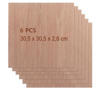 SHUESS Lot de 6 plaques de contreplaqué de noyer 2,6 mm, 30,5 x 30,5 cm, plaque de contreplaqué non traité, bois de noyer noir pour gravure laser, découpe CNC, peinture, modélisation DIY, pyrogravure