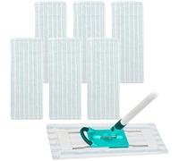 SHUESS Lot de 6 serpillères Leifheit Profi XL 48 x 17 cm - En microfibre absorbante - Housse de rechange pour balai Leifheit Profi XL - Système à 2 fibres - Housse de rechange pour tous les types de