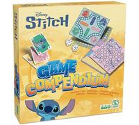 Cartamundi Jeux de société Game Compendium – 4 plateaux doubles, 36 cartes, 16 pions, 2 dés – Jaune/Bleu