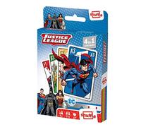 Shuffle Jeu de Cartes Fun Justice League 4 en 1 - Jeu de Cartes avec 4 Jeux Snap, Familles, Couples et Jeu d'action