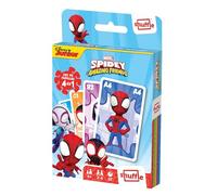 Cartamundi Jeu de cartes Shuffle – Spidey et Ses Amis Extraordinaires, 4 jeux en 1, dès 4 ans